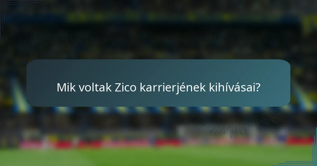Mik voltak Zico karrierjének kihívásai?