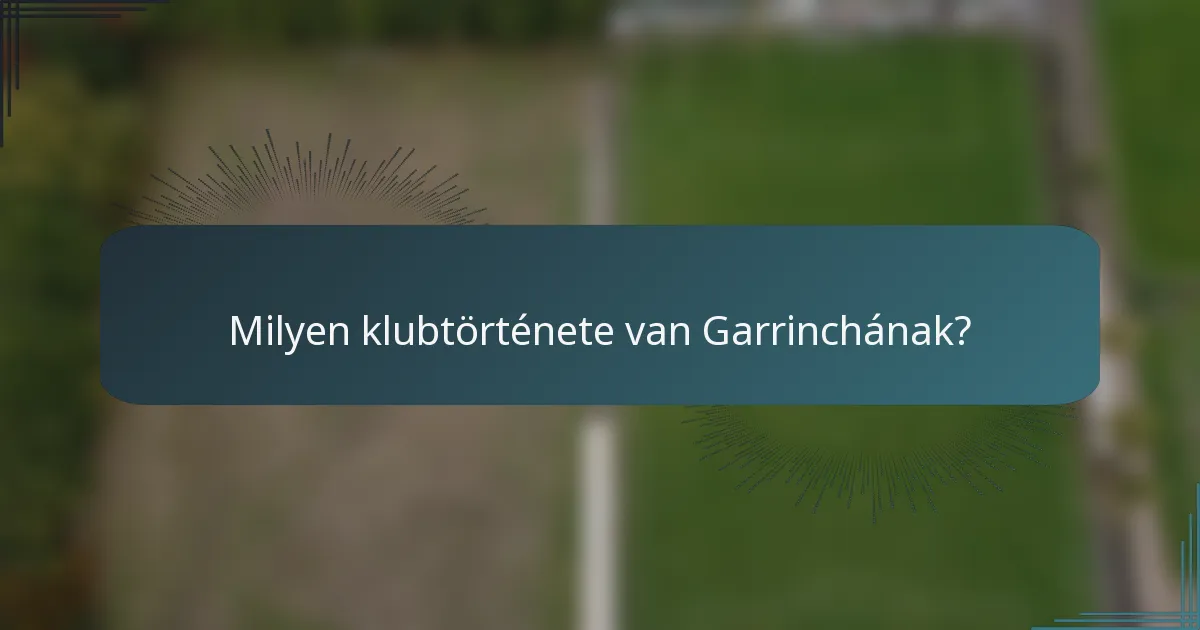 Milyen klubtörténete van Garrinchának?