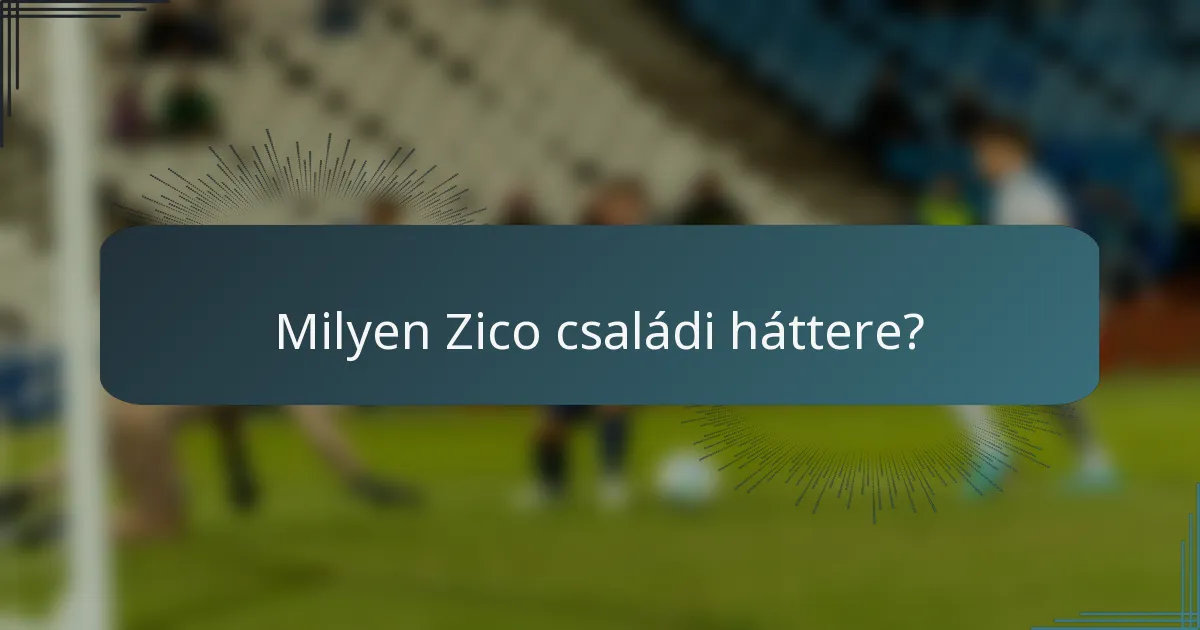 Milyen Zico családi háttere?