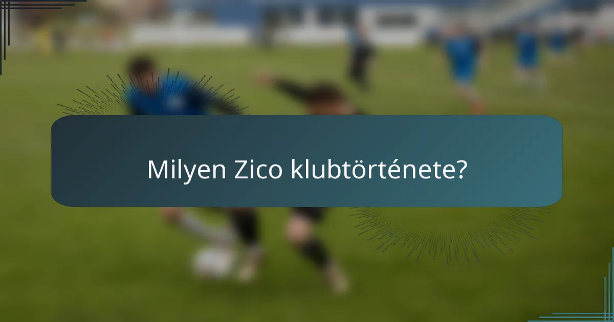 Milyen Zico klubtörténete?